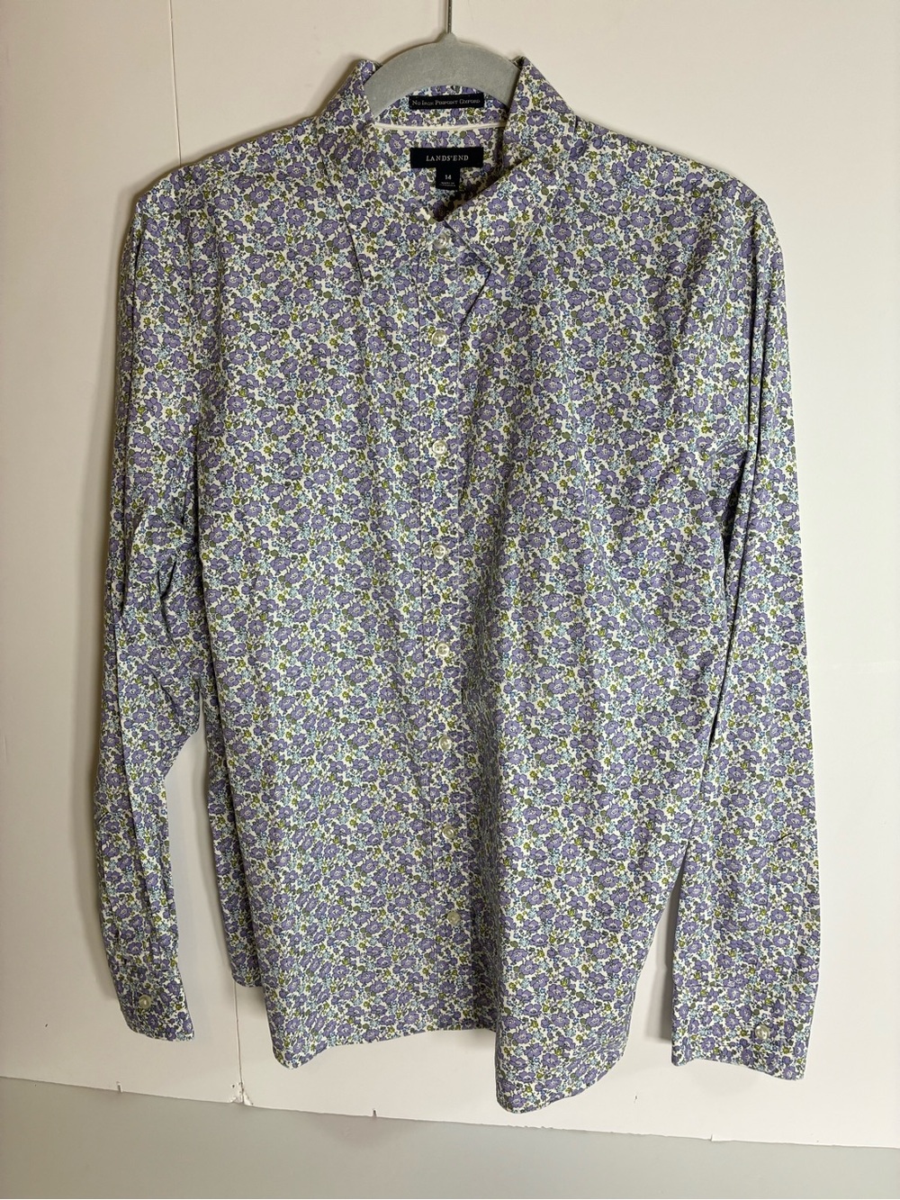 Lands’ End Floral Cotton Blouse Bundle — Size 14 - Pink & Purple, Like New - Picture 4 of 14